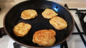 Hearty pancakes with sausage
