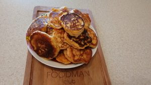 Hearty pancakes with sausage