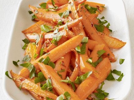 Photo Sweet carrots steamed