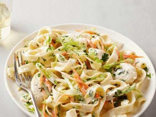 Photo Creamy pasta with chicken
