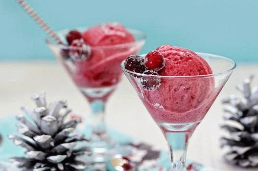 Photo sorbet from cherries and pomegranate