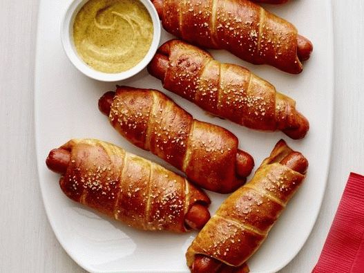 Photo sausages in a yeast dough