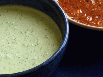 Photo Jalapeno pepper sauce with mayonnaise and cilantro