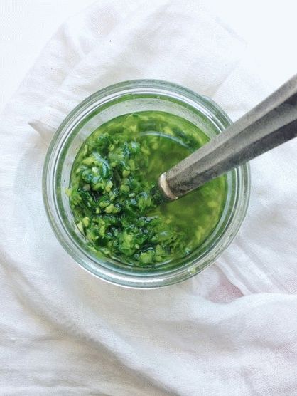 Photo of green onion and ginger sauce