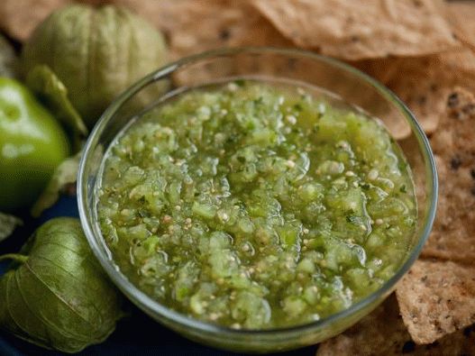 Photo of vegetable physalis salsa sauce (salsa verde)