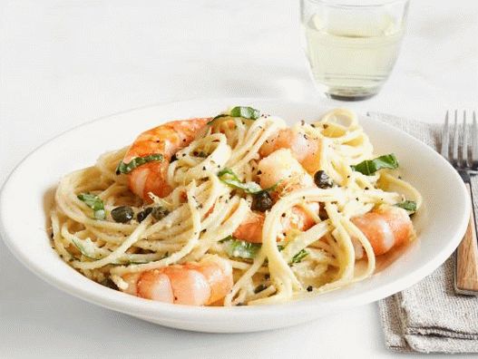 Photo of Spaghetti with Lemon Sauce and Shrimp