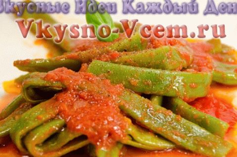 Harvesting winter asparagus beans in sauce