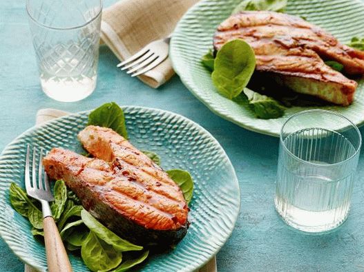 Photo Salmon Steak with Hoisin Sauce