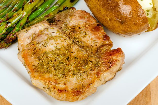 Pork steak on the bone