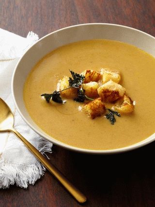 Photo of Chestnut Soup with Fried Parsley