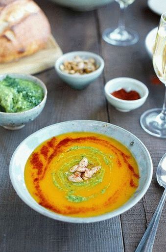 Photo of baked eggplant soup puree