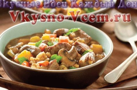 Beef brisket and vegetable soup in a slow cooker