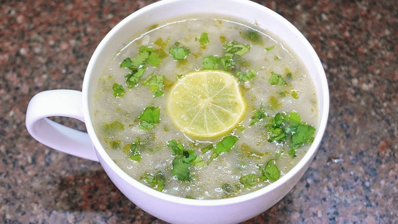 Potato soup with feta cheese