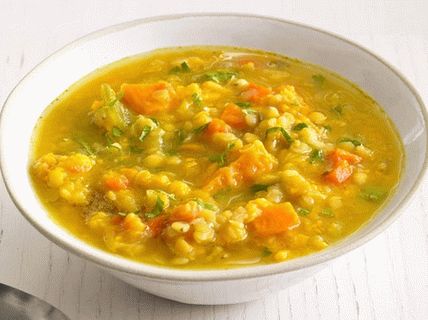 Photo Soup with lentils and sweet potatoes