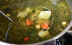 Soup with summer vegetables
