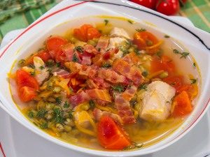 Mash and Bacon Soup
