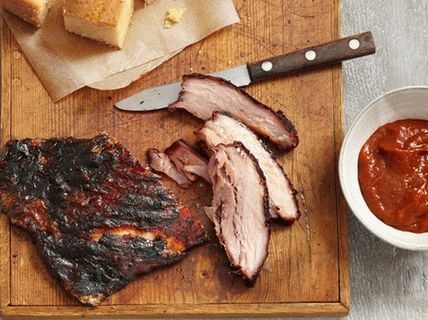 Photo of grilled pork belly with ginger sauce