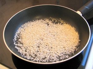 Pork with sesame seeds