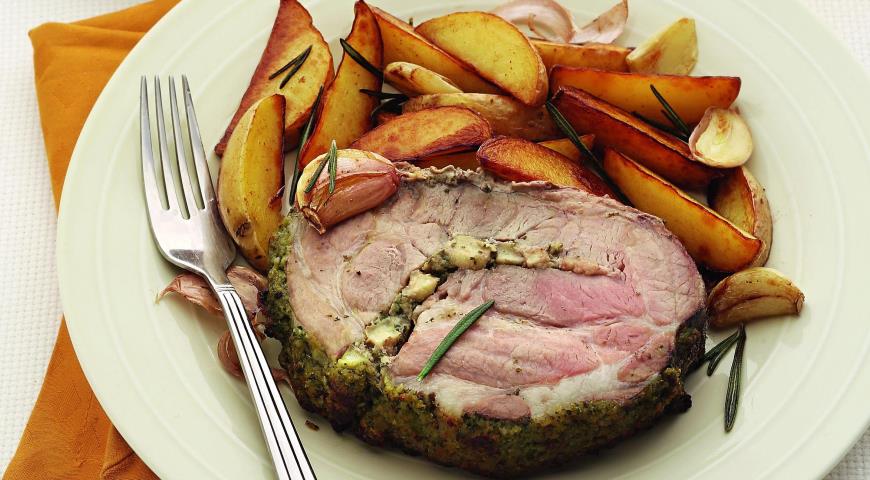 Pork ham under a fur coat