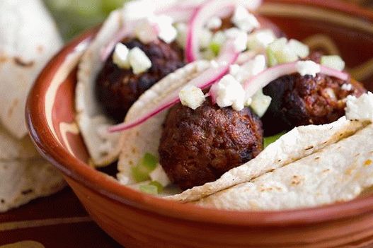 Photo of tacos with meatballs albondigas