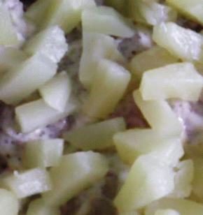Veal under pineapples