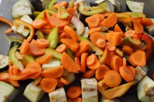 Warm vegetable salad