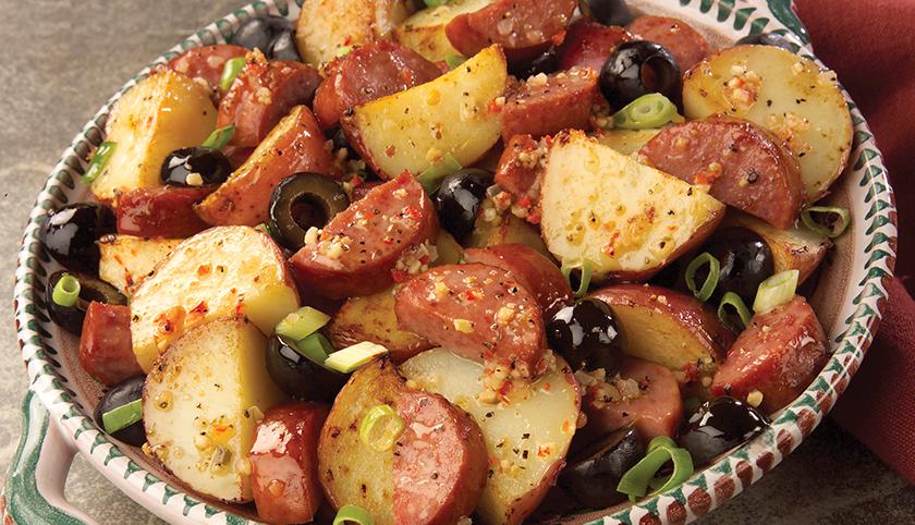Warm Salad with Sausages