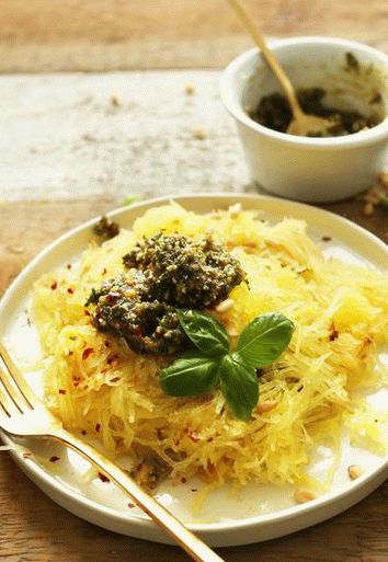 Photo of Spaghetti Pumpkin seasoned with curry and shallot dressing