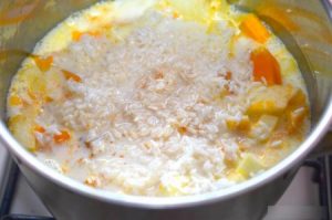 Pumpkin with rice in milk