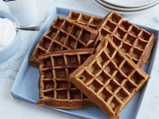 Photo of gingerbread pumpkin waffles