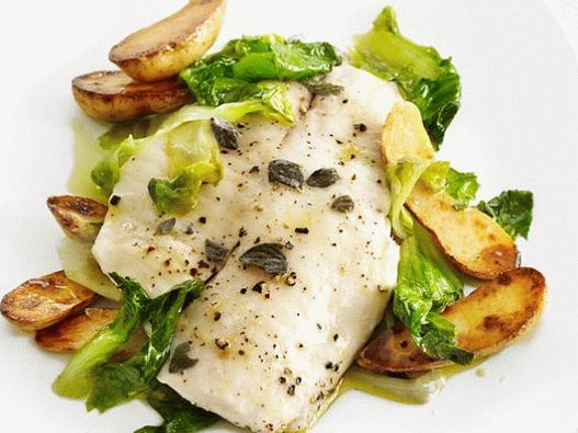 Photo Tilapia with escariol salad and lemon pepper oil