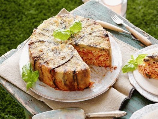 Photo of eggplant pasta with timbal