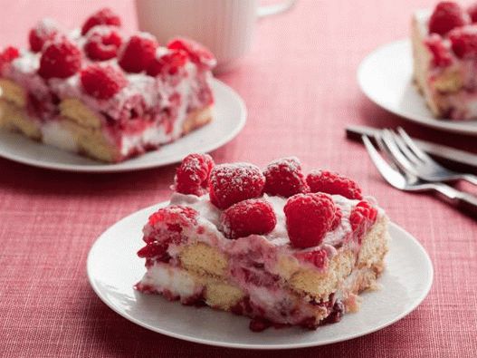 Photo of Tiramisu with raspberries and mascarpone