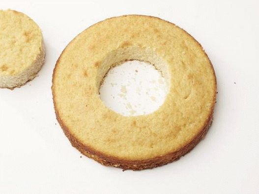 Cut the circle in the first cake