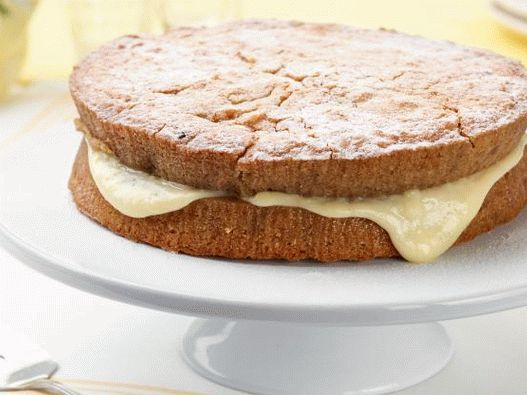 Photo of a Cake of cookies with a banana pudding