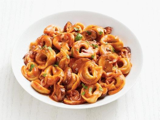 Photo of Tortellini and Stroganoff with mushrooms