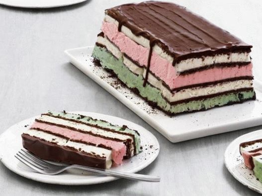 Neapolitan multi-layer ice cream cake