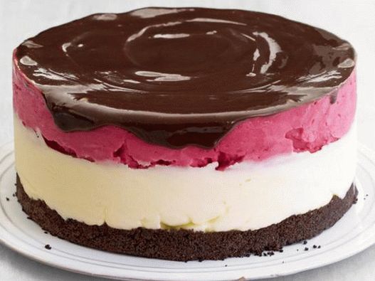 Chocolate cake with raspberry-lemon sorbet