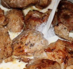 Stewed rabbit in milk