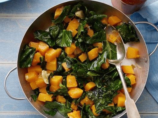 Photo Braised kale with nutmeg pumpkin