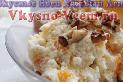 Easter cottage cheese with nuts and dried apricots