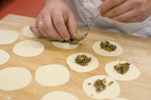 Dumplings with mushrooms