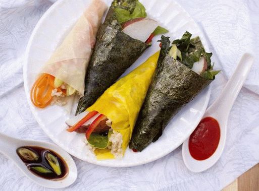Photo Vegetarian Hand Rolls (Temaki)