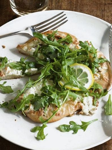 White pizza with arugula