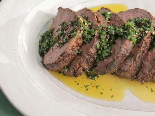 Beef tenderloin, grated chili, with spiced oil