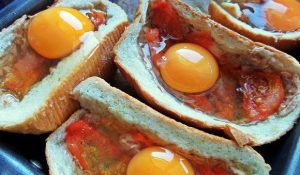 Pink-cocotted egg