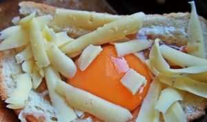 Pink-cocotted egg