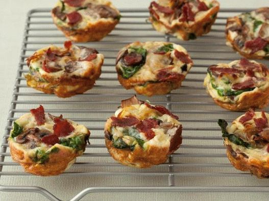 Photo of the dish - Quiche with turkey, mushrooms and spinach