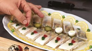 Jellied fish with caviar