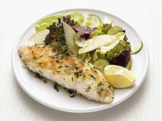 Photo of Baked fish with beet and apple salad